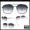 Mens Classic Double Bridge Rectangular Metal Rim Mobster Sunglasses