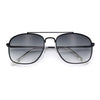 Mens Classic Double Bridge Rectangular Metal Rim Mobster Sunglasses