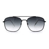 Mens Classic Double Bridge Rectangular Metal Rim Mobster Sunglasses