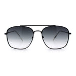 Mens Classic Double Bridge Rectangular Metal Rim Mobster Sunglasses