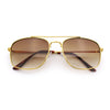 Mens Classic Double Bridge Rectangular Metal Rim Mobster Sunglasses
