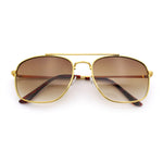 Mens Classic Double Bridge Rectangular Metal Rim Mobster Sunglasses