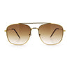 Mens Classic Double Bridge Rectangular Metal Rim Mobster Sunglasses