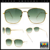 Mens Classic Double Bridge Rectangular Metal Rim Mobster Sunglasses