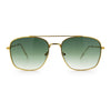 Mens Classic Double Bridge Rectangular Metal Rim Mobster Sunglasses