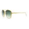 Mens Classic Double Bridge Rectangular Metal Rim Mobster Sunglasses