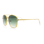 Mens Classic Double Bridge Rectangular Metal Rim Mobster Sunglasses