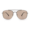 Mens Classic Double Bridge Rectangular Metal Rim Mobster Sunglasses