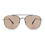 Mens Classic Double Bridge Rectangular Metal Rim Mobster Sunglasses