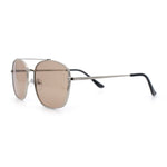 Mens Classic Double Bridge Rectangular Metal Rim Mobster Sunglasses
