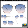 Mens Classic Double Bridge Rectangular Metal Rim Mobster Sunglasses