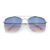 Mens Classic Double Bridge Rectangular Metal Rim Mobster Sunglasses