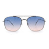 Mens Classic Double Bridge Rectangular Metal Rim Mobster Sunglasses