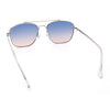 Mens Classic Double Bridge Rectangular Metal Rim Mobster Sunglasses