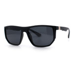 Polarized Mens Flat Top Sport Plastic Geometric Rectangle Sunglasses