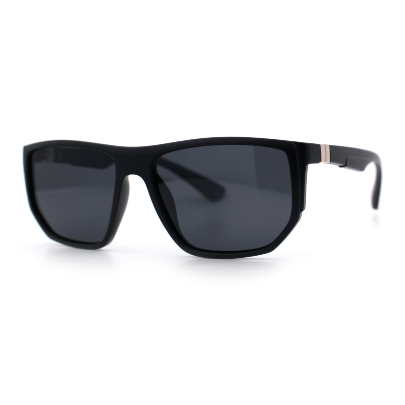Polarized Mens Flat Top Sport Plastic Geometric Rectangle Sunglasses