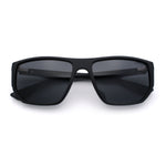 Polarized Mens Flat Top Sport Plastic Geometric Rectangle Sunglasses
