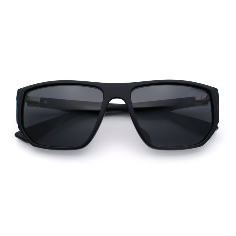 Polarized Mens Flat Top Sport Plastic Geometric Rectangle Sunglasses
