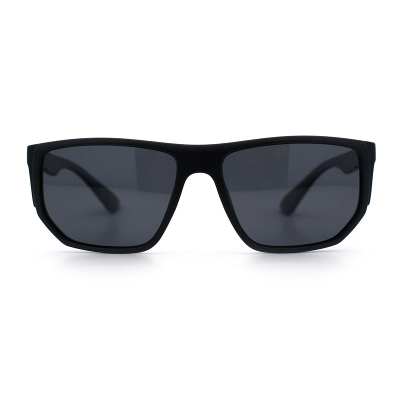 Polarized Mens Flat Top Sport Plastic Geometric Rectangle Sunglasses