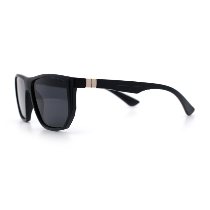 Polarized Mens Flat Top Sport Plastic Geometric Rectangle Sunglasses