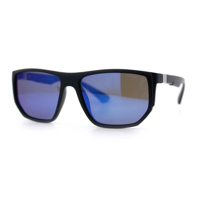 Polarized Mens Flat Top Sport Plastic Geometric Rectangle Sunglasses