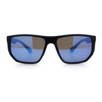 Polarized Mens Flat Top Sport Plastic Geometric Rectangle Sunglasses