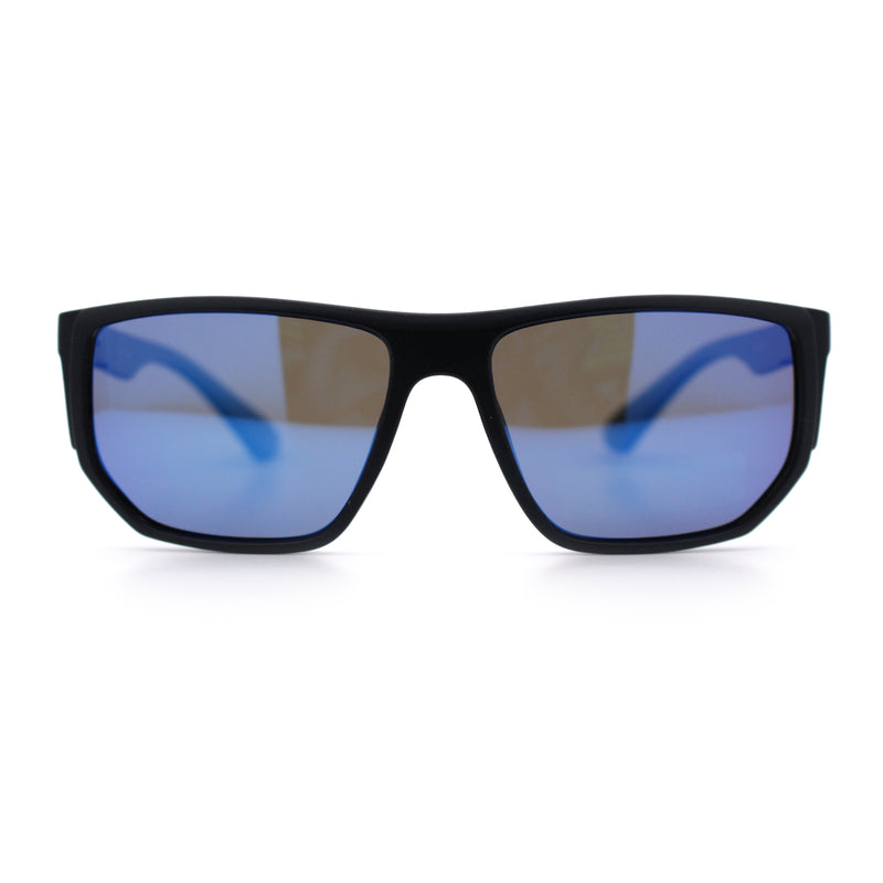 Polarized Mens Flat Top Sport Plastic Geometric Rectangle Sunglasses