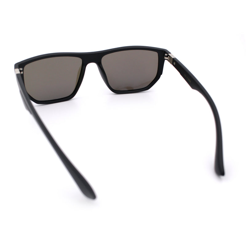 Polarized Mens Flat Top Sport Plastic Geometric Rectangle Sunglasses