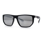Polarized Mens Flat Top Sport Plastic Geometric Rectangle Sunglasses