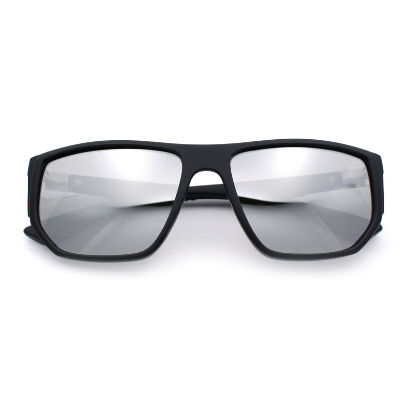Polarized Mens Flat Top Sport Plastic Geometric Rectangle Sunglasses