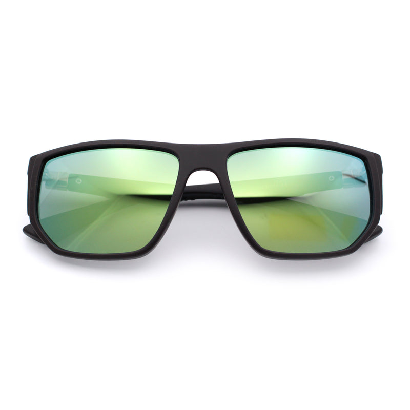 Polarized Mens Flat Top Sport Plastic Geometric Rectangle Sunglasses
