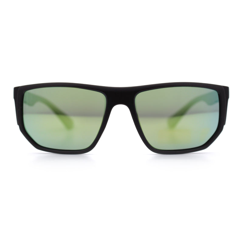 Polarized Mens Flat Top Sport Plastic Geometric Rectangle Sunglasses