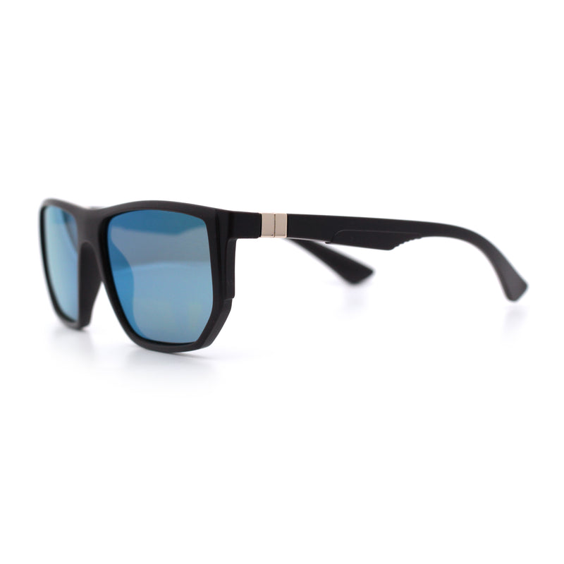Polarized Mens Flat Top Sport Plastic Geometric Rectangle Sunglasses
