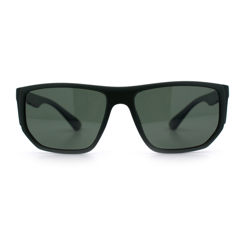 Polarized Mens Flat Top Sport Plastic Geometric Rectangle Sunglasses