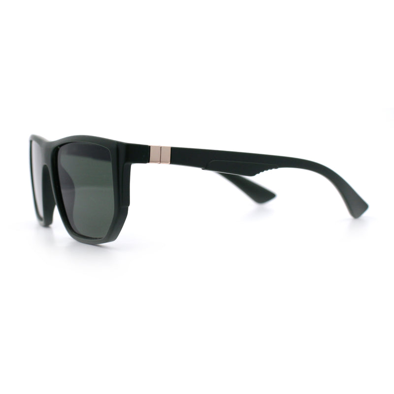 Polarized Mens Flat Top Sport Plastic Geometric Rectangle Sunglasses