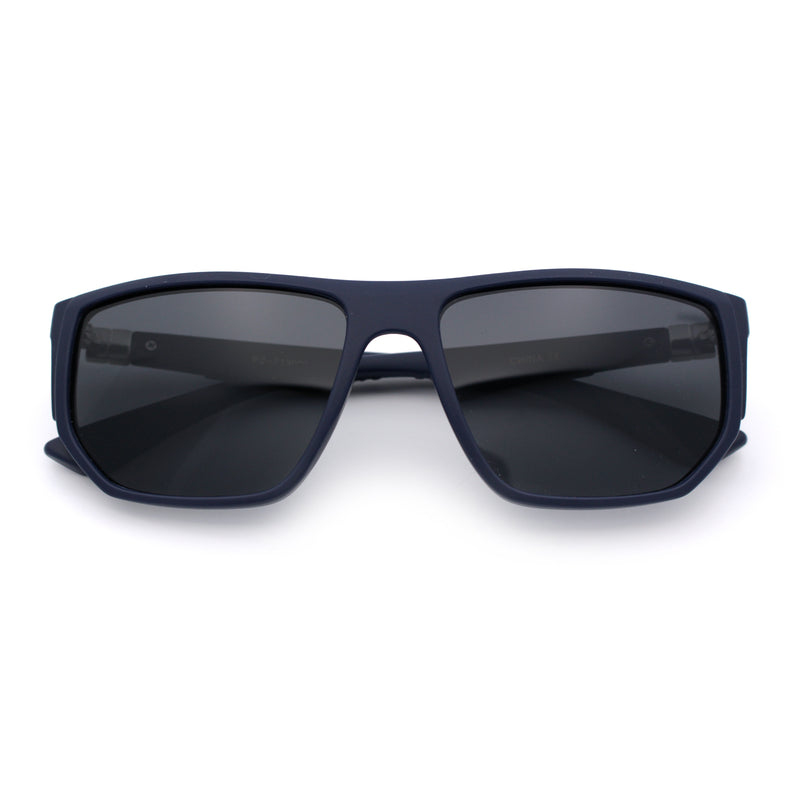 Polarized Mens Flat Top Sport Plastic Geometric Rectangle Sunglasses