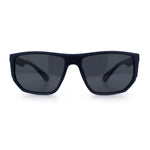 Polarized Mens Flat Top Sport Plastic Geometric Rectangle Sunglasses