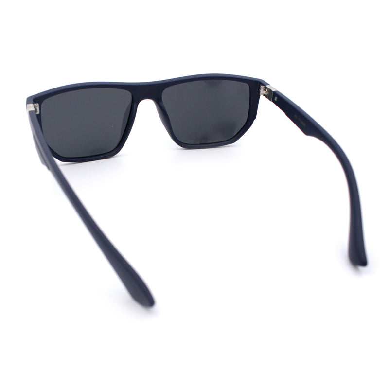 Polarized Mens Flat Top Sport Plastic Geometric Rectangle Sunglasses