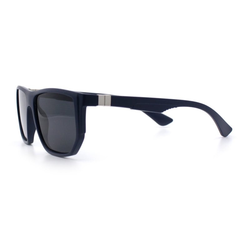 Polarized Mens Flat Top Sport Plastic Geometric Rectangle Sunglasses