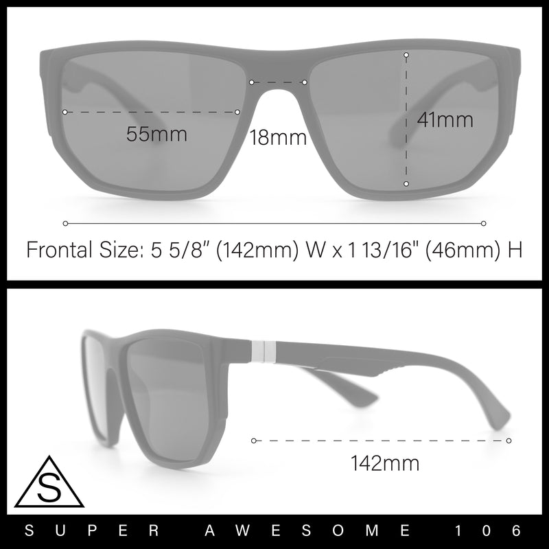 Polarized Mens Flat Top Sport Plastic Geometric Rectangle Sunglasses