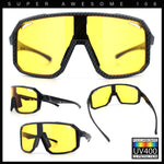 Xloop Mens HD Night Driving Lens Oversized Shield Sport Plastic Sunglasses