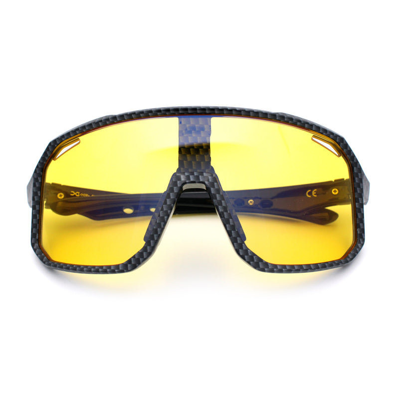Xloop Mens HD Night Driving Lens Oversized Shield Sport Plastic Sunglasses