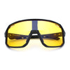 Xloop Mens HD Night Driving Lens Oversized Shield Sport Plastic Sunglasses