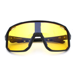 Xloop Mens HD Night Driving Lens Oversized Shield Sport Plastic Sunglasses