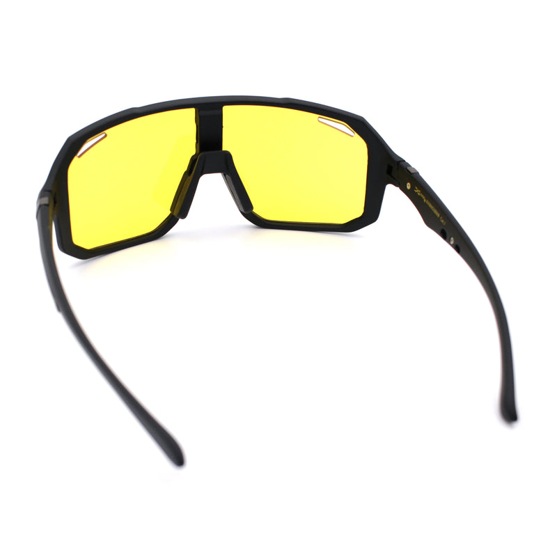 Xloop Mens HD Night Driving Lens Oversized Shield Sport Plastic Sunglasses