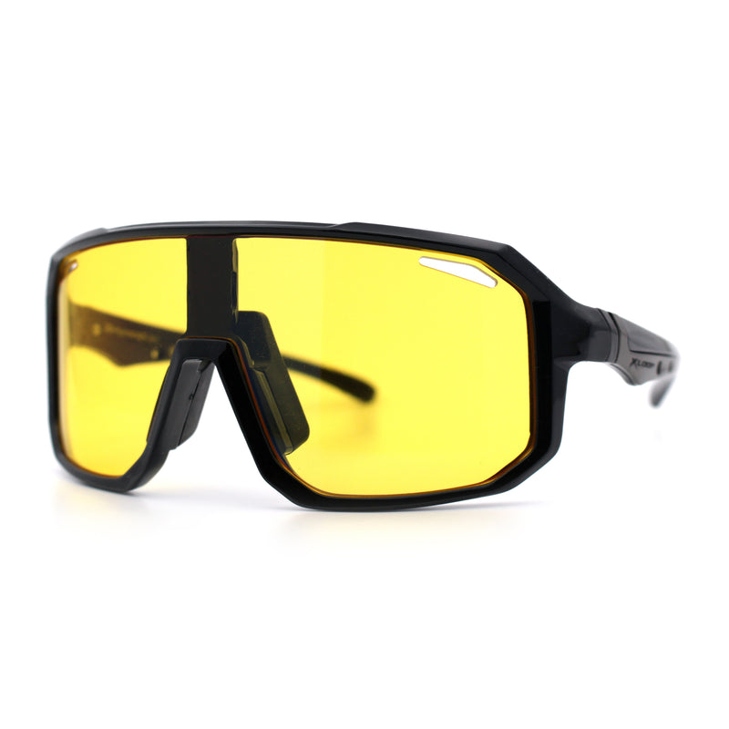 Xloop Mens HD Night Driving Lens Oversized Shield Sport Plastic Sunglasses