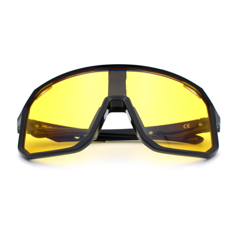Xloop Mens HD Night Driving Lens Oversized Shield Sport Plastic Sunglasses