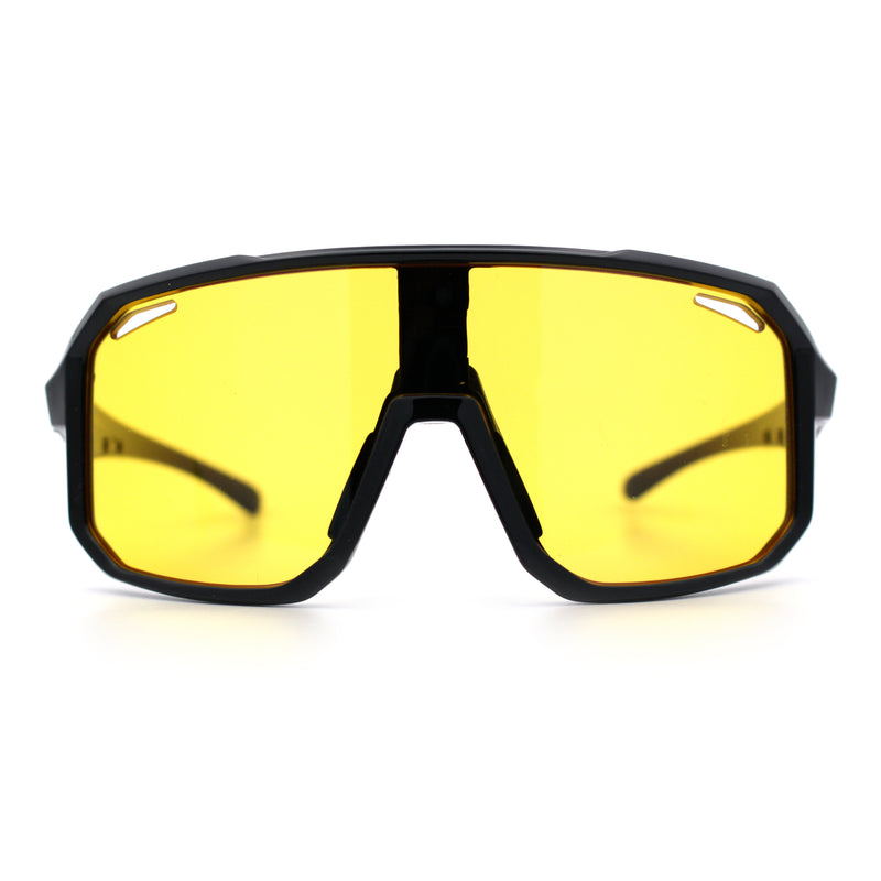Xloop Mens HD Night Driving Lens Oversized Shield Sport Plastic Sunglasses