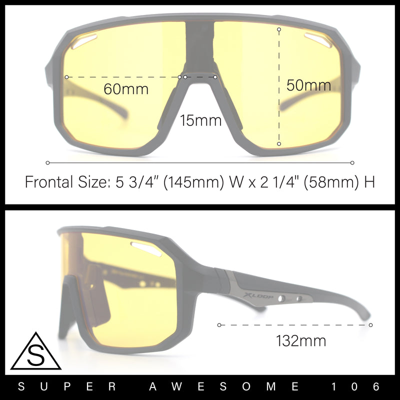 Xloop Mens HD Night Driving Lens Oversized Shield Sport Plastic Sunglasses