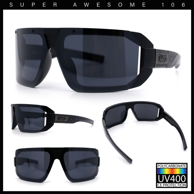 Locs USA Flag Oversized Wrap Around Gangster Plastic Biker Sunglasses